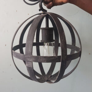 wrought iron orb chandelier