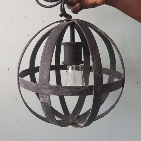 wrought iron orb chandelier