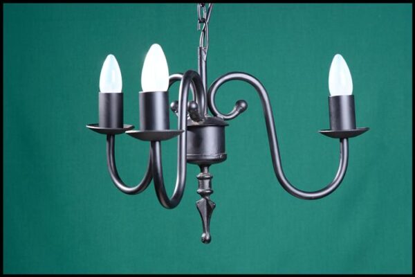 Bridson 3 Arm Spike Wrought Iron Chandelier