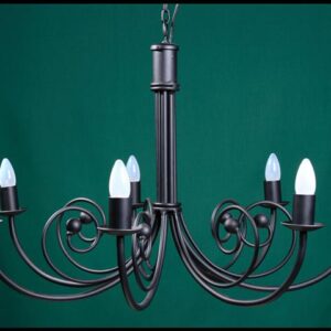 Bruce 7 Arm with Balls Wrought Iron Chandelier