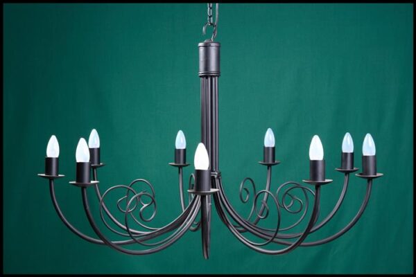 Bruce 9 Arm Wrought Iron Chandelier