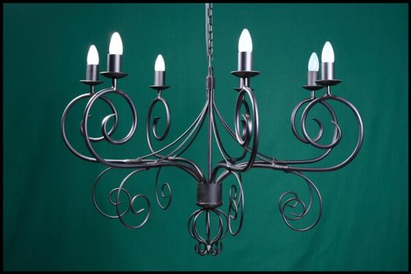 Cyprian 7 Arm Wrought Iron Chandelier