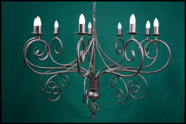 Cyprian 9 Arm Wrought Iron Chandelier