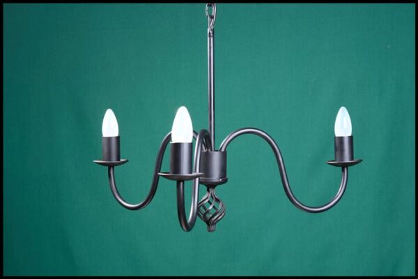 Ingrid 3 Arm Onion Wrought Iron Chandelier