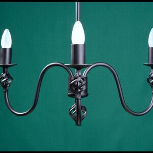 Ingrid 3 Arm Onion Under Cup Wrought Iron Chandelier