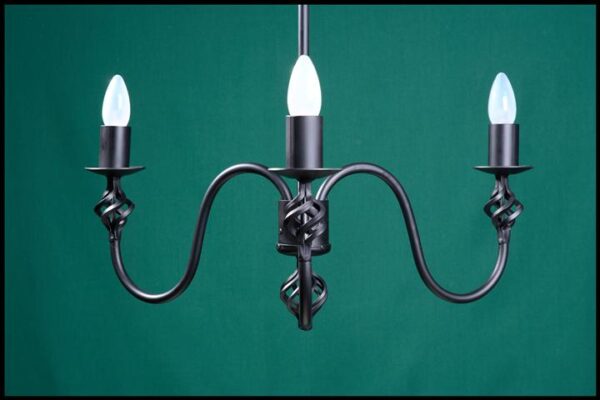 Ingrid 3 Arm Onion Under Cup Wrought Iron Chandelier