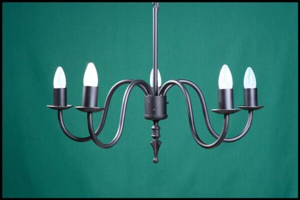 Ingrid 5 Arm Spike Wrought Iron Chandelier