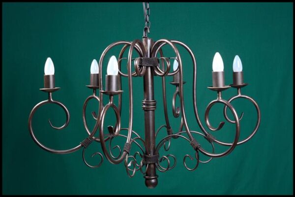 Julia 6 Arm No Leaves Wrought Iron Chandelier