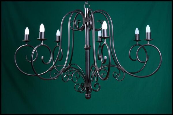Julia 7 Arm No Leaves Wrought Iron Chandelier
