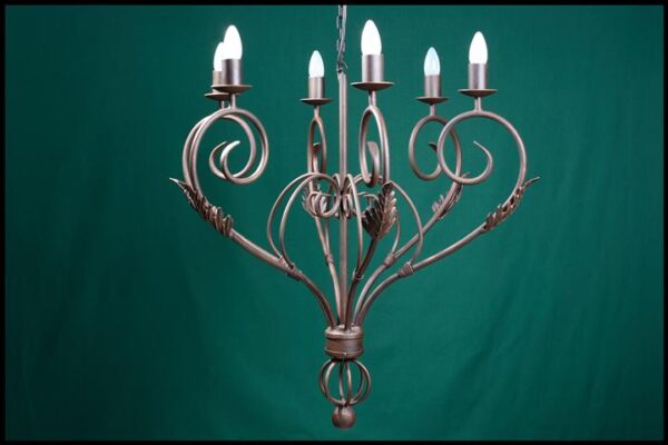 Lights High UP 6 Arm Wrought Iron Chandelier
