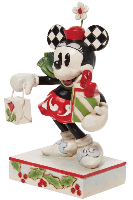 Jim Shore - Minnie with Bag and Present Figurine - Disney Traditions ...