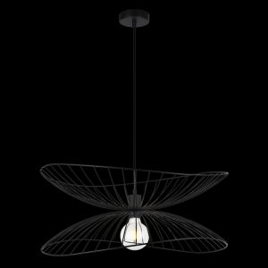 Large black wire pendant