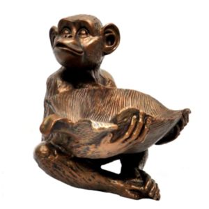 Resin Gold Monkey with leaf