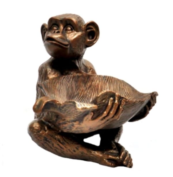 Resin Gold Monkey with leaf