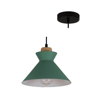 Charlotte Pendant 255mm Green/Wood