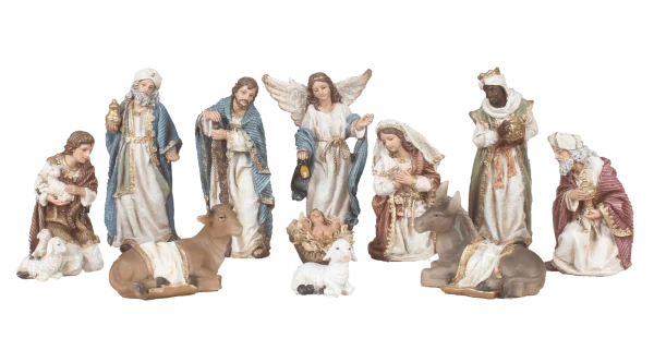 6 inch 11 piece Nativity resin set