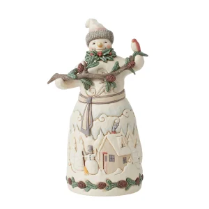 Woodland Snowman with Pine Fig
