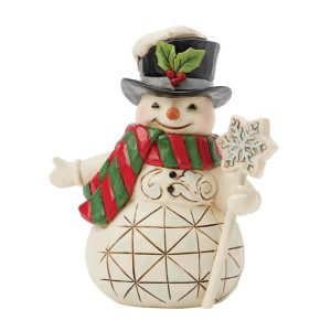 Snowman with Snowflake Staff Mini Figurine