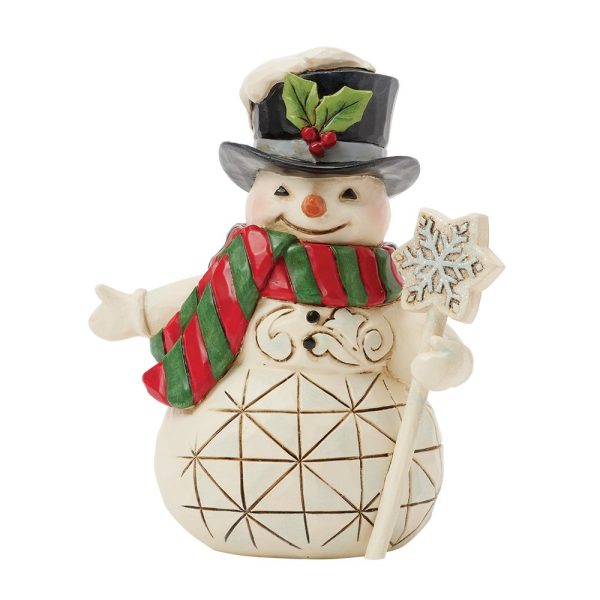 Snowman with Snowflake Staff Mini Figurine