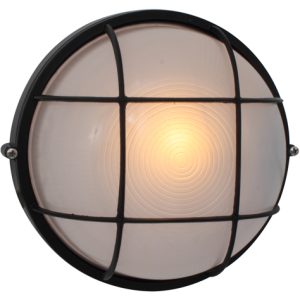 Round Large Grid Bulkhead 240mm Black
