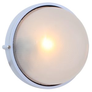 Round Large Plain B/Head 240mm White 1x100w