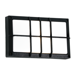 RECTANGLE,GRID,1X15W ES, DIE CAST,POLY COVER IP44