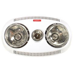 Bathroom Rectangular 3 in 1 White Heater  Light & Extractor
