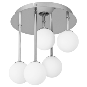 POLISHED CHR WHITE GLASS 5X35W G9