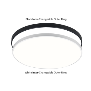18W LED CCT POLYCARBON BLK+WH OUTER RINGS 250MM