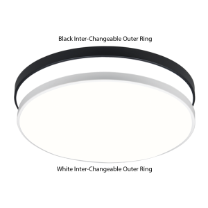24W LED CCT POLYCARBON BLK+WH OUTER RINGS 330MM
