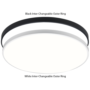 32W LED CCT POLYCARBON BLK+WH OUTER RINGS 380MM