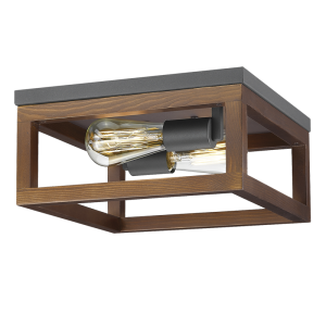 METAL  BK/WOOD 2 X 40W ES 300X145MM