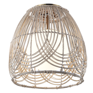 RATTAN+ WHITE INNER GLASS 1X40W ES 300MM