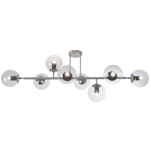 SAT/CHR CEILING FITTING WITH CLEAR GLS 8 X 40W