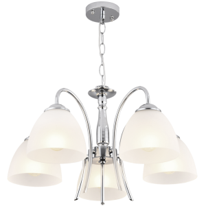 POLISHED CHR FROSTED GLASS 5X60W ES