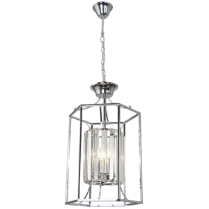 POLISHED CHR CHANDELIER WITH CRYSTALS 3X60W SES