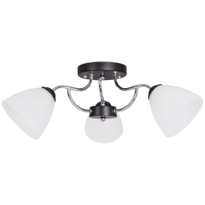 POLISHED CHR BLACK METAL FROSTED GLASS 3X60W ES
