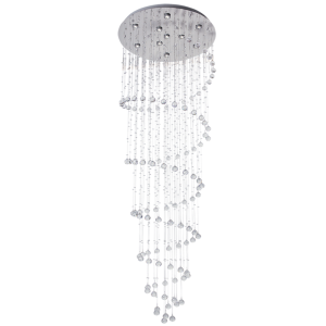 CHANDELIER STAINLESS STEEL CRYSTALS 10X50W GU10
