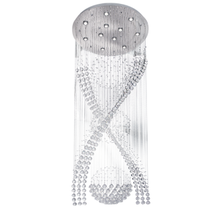 CHANDELIER STAINLESS STEEL+ CRYSTALS 11X50W GU10
