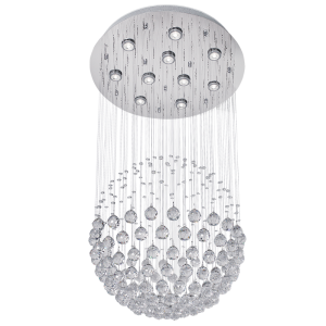 CHANDELIER STAINLESS STEEL+CRYSTALS 10X50W GU10