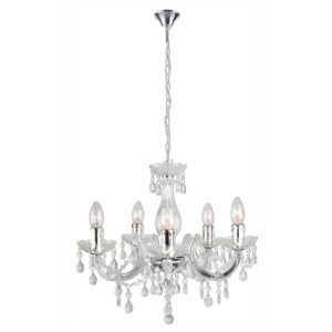 Odile Acrylic 5LT Chandelier 440mm Clear