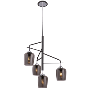 POLISHED CHR WITH BLK METAL SMOKE GLASS 4X60W ES
