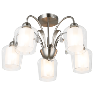 SATIN CHR CLEAR OUTER+ FROSTED INNER 5X40W SES