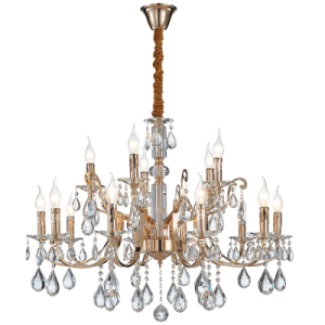 CRYSTAL CHANDELIER WITH CLEAR GLASS 15X60W SES