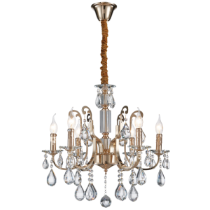 CRYSTAL CHANDELIER WITH CLEAR GLASS 6X60W SES