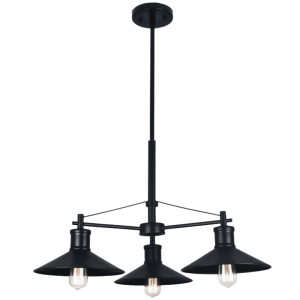 BLACK METAL DOWN FACE CHANDELIER 3X60W ES