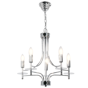 POLISHED CHROME CHANDELIER 5X60W SES