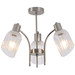 SATIN CHANDELIER WITH GLASS 3X60W ES