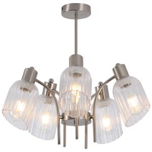 SATIN CHANDELIER WITH GLASS 5X40W ES