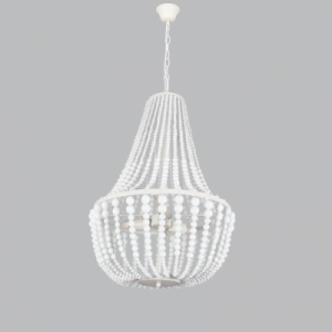 BEADED CHANDELIER METAL+WOOD 3X11W E27